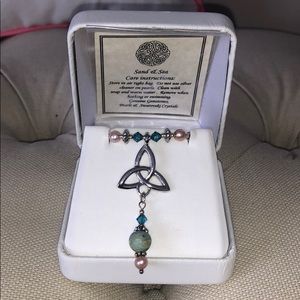 Swarovski Pearl Trinity Necklace Sand and Sea